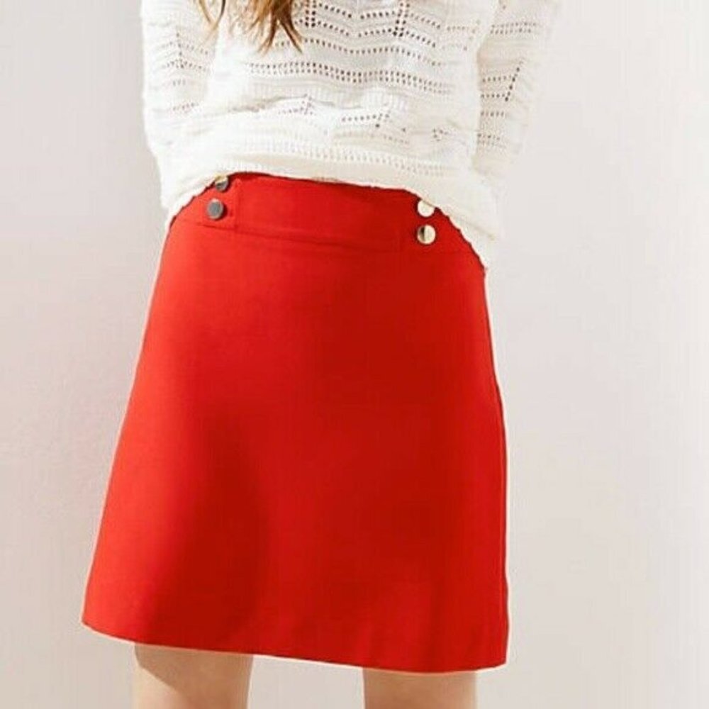 Ann Taylor Loft Red A-line Skirt